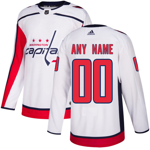 Men's Washington Capitals White Custom Name Number Size NHL Stitched Jersey